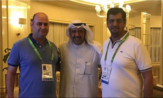 IBSF President and Treasurer with  with Shaikh Ahmad Al-Sabah, the President ANOC at OCA (Centre)